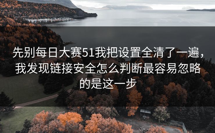 先别每日大赛51我把设置全清了一遍，我发现链接安全怎么判断最容易忽略的是这一步
