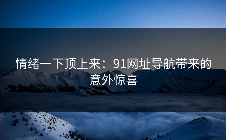情绪一下顶上来：91网址导航带来的意外惊喜